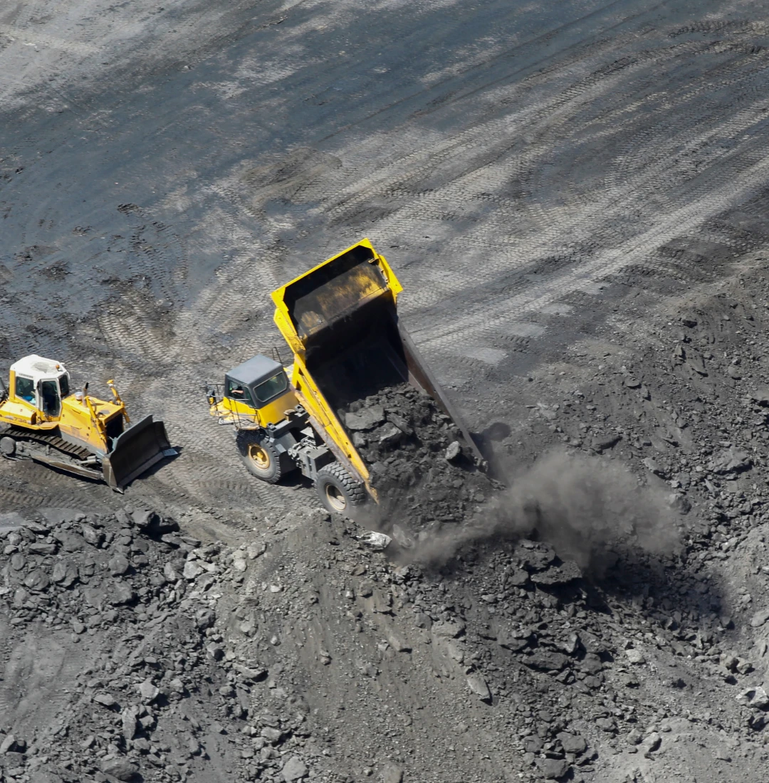 Coal supplier in Silesia – a truck unloading coal at an open-pit mine, symbol of the region’s mining industry.